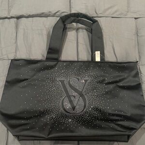 Victoria's Secret Black Tote with Silver Accents
